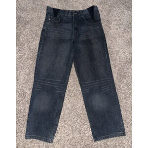 Vintage Pepe Jeans London 40x32‎ Baggy Faded Dark Wash Wide Leg Cyber Grunge Y2K